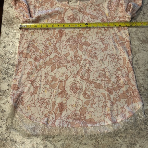 LC Lauren Conrad Floral Lace Tie Back Top Medium - Picture 10 of 12